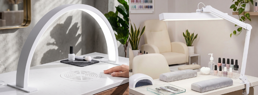 The Ultimate Guide to Salon Lighting: Flexible Clamp Lamp vs. The Arch Lamp