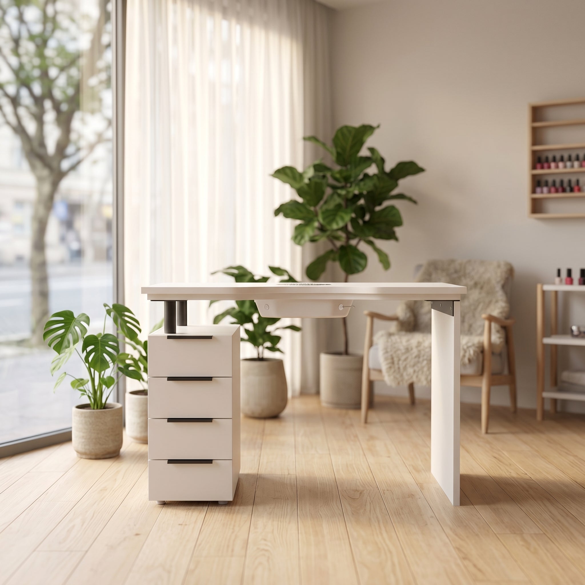 Manicure table with dust collector